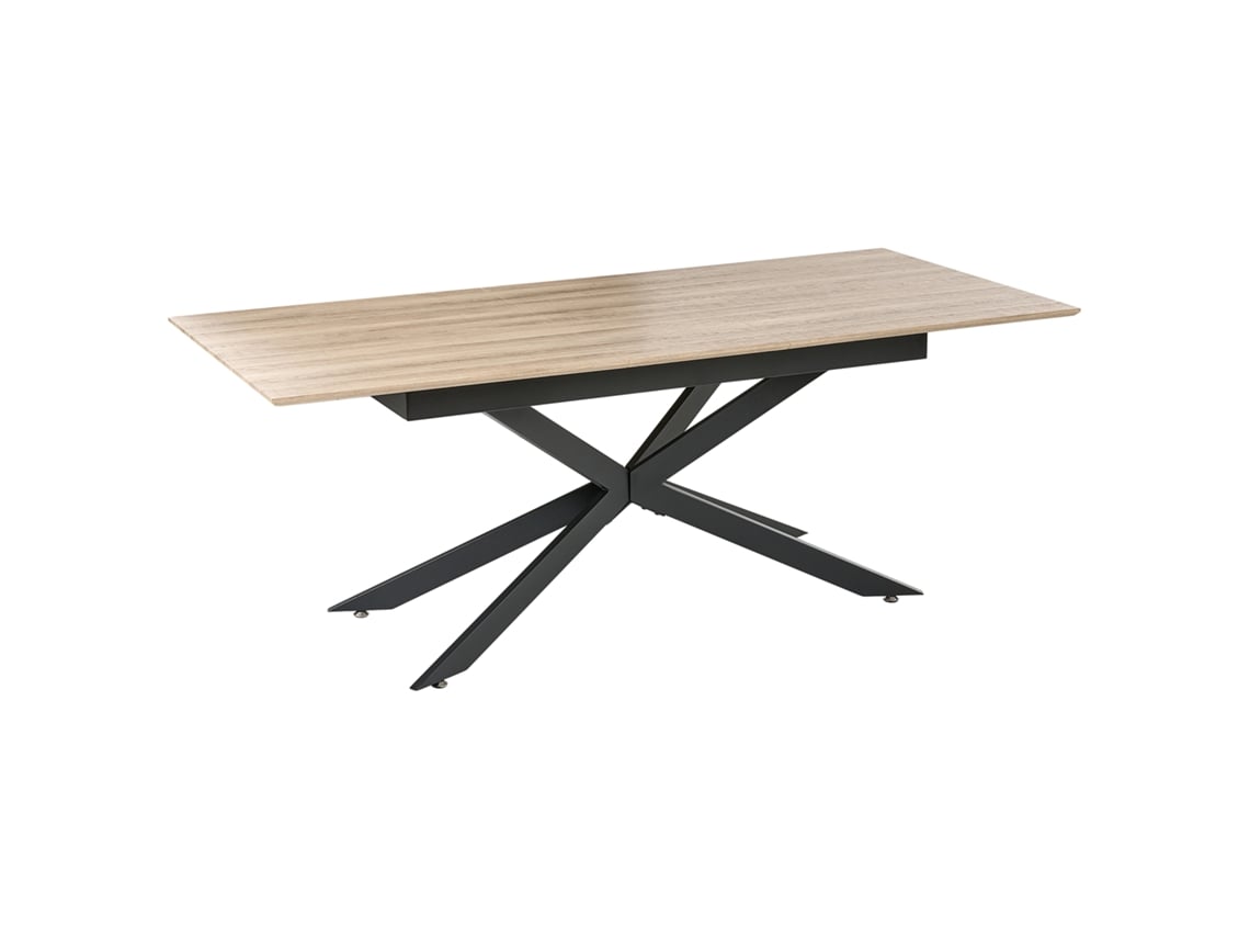 Mesa De Comedor Beliani Finley De Mdf Marrón 90x200x75