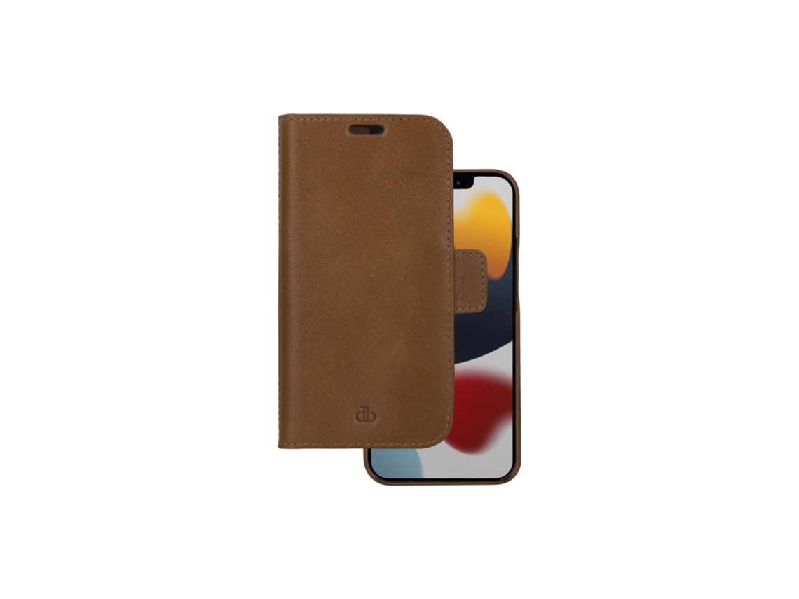 Capa Fólio para iPhone 12 DBRAMANTE1928 Pele Castanho