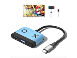 Docking Station 3 Em 1 Usb 3.0 Switch Dock Hub 4k 30hz Switch Base Projetor Tipo C Para Hdmi Compatível Com Switch/switch Oled Azul SUNNY SPACES