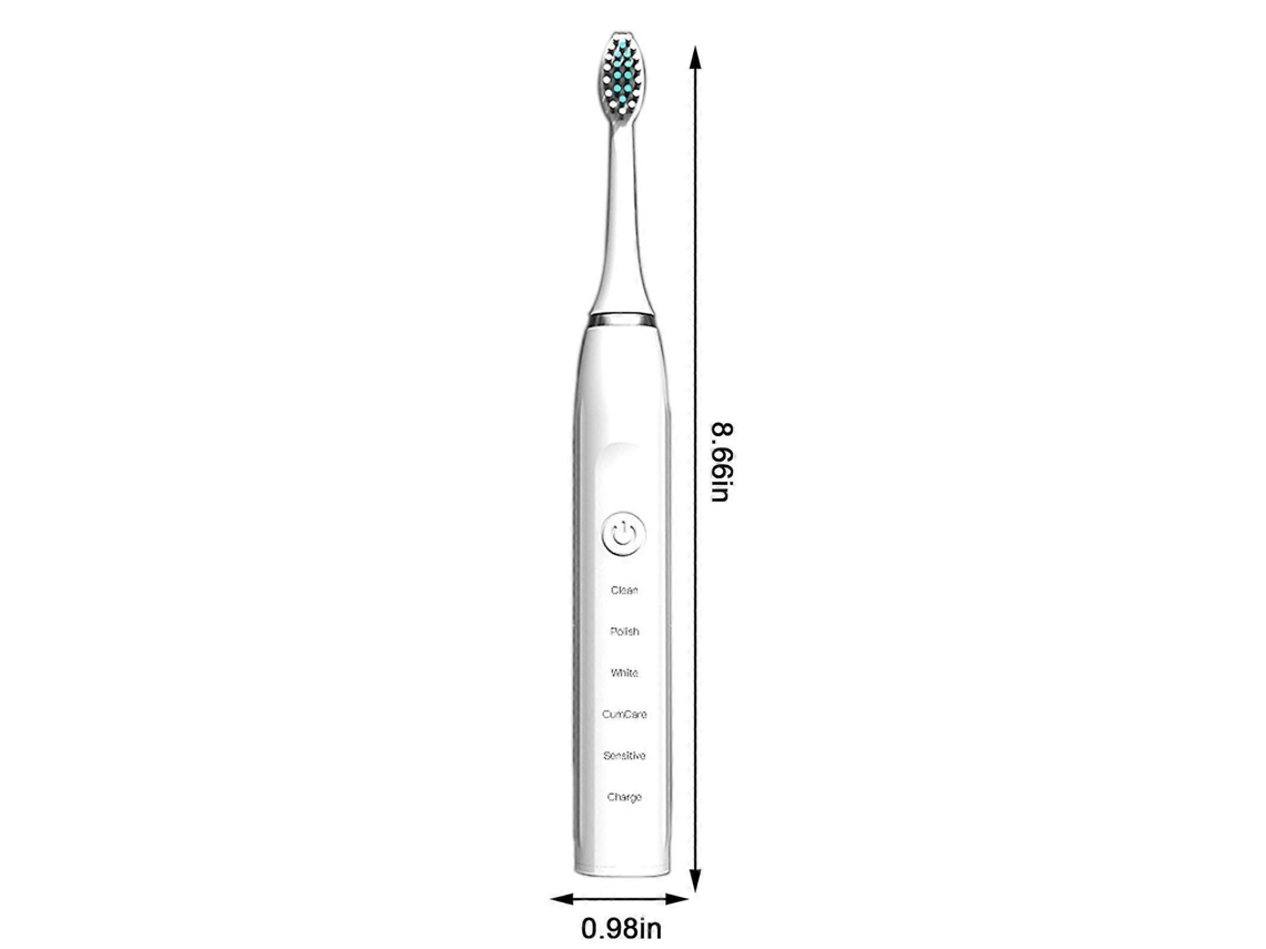 Escova De Dentes Elétrica Com 6 Cabeças De Escova, Estojo Para Escova De Dentes, 5 Modos De Limpeza, Temporizador Inteligente De 20 Velocidades,