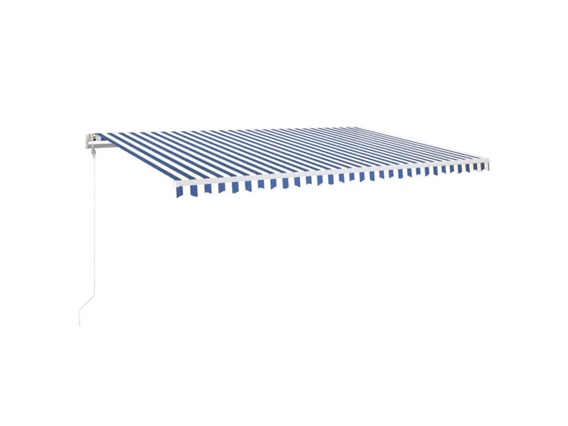 Toldo Retrátil Automático 500x350 Cm Azul e Branco MAISON EXCLUSIVE