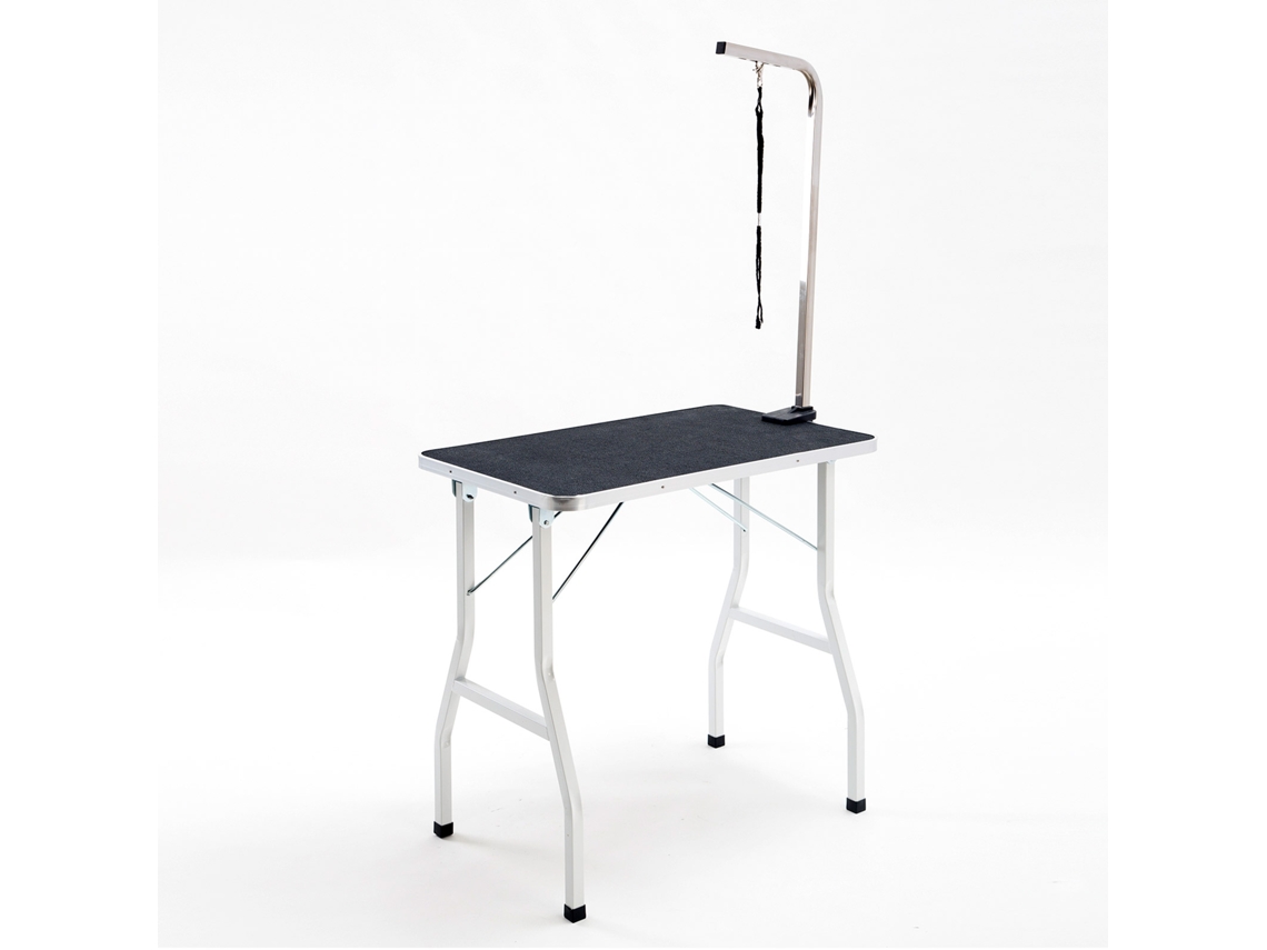 Mesa Profissional Para Tosa De Animais Com Braço Ajustável E Guia, Portátil Para Cães Pequenos E Médios 90x60x76 Cm