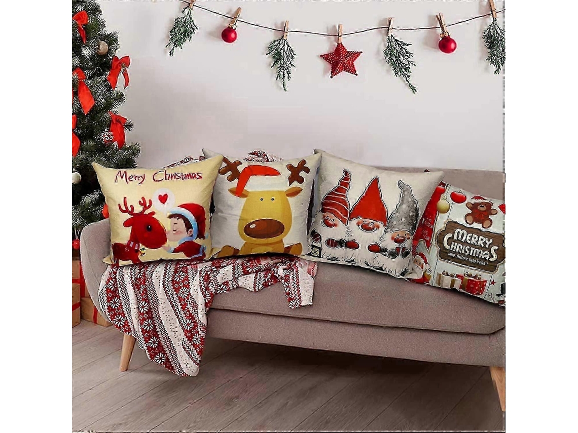 Capa De Almofada De Natal Com Motivos Festivos