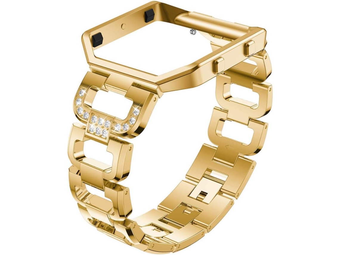 Pulseira De Aço Inoxidável Para Smartwatch Com Decoração Em Strass E