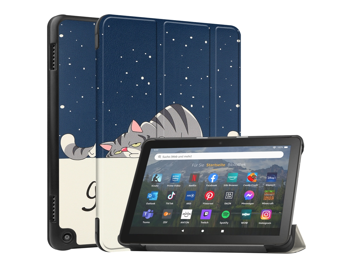 Capa Para Amazon Fire Hd 8/fire Hd 8 Plus 2020 Gato Preguiçoso