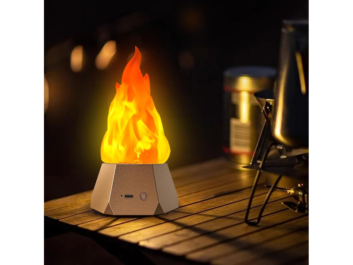 Enfeite Decorativo, Formato De Chama, 3 Modos, Recarregável, Alimentação Usb, Para Casa, Mesa, Festas E Composição De Ambientes Sazonais