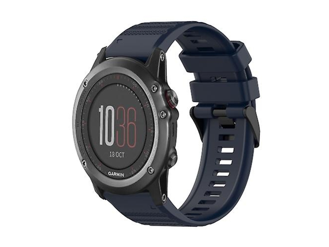 Lurelia Pulseira Garmin Fenix ​ ​ ​ ​ 3 26 Mm, De Silicone Texturizada Horizontal Com Ferramenta Remoção, Azul Marinho