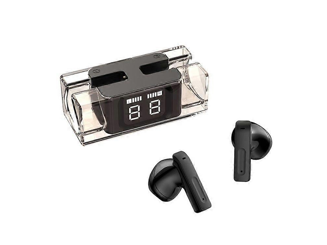 Fones De Ouvido Sem Fio Tws Com Design Transparente, Suporte Bluetooth 5.3, Display Digital, Estéreo, Música, Toque Ly Ebike
