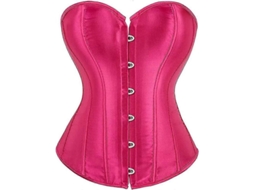 2026 corset Overbust Plus Size Gótico Seda com Laces e Ossos Shapewear Feminino