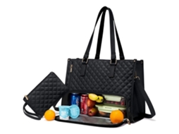 Bolsa E Lancheira 2 Em 1, 15,6 Polegadas, Térmica, À Prova De Vazamentos, Laptop Para Trabalho, Preta