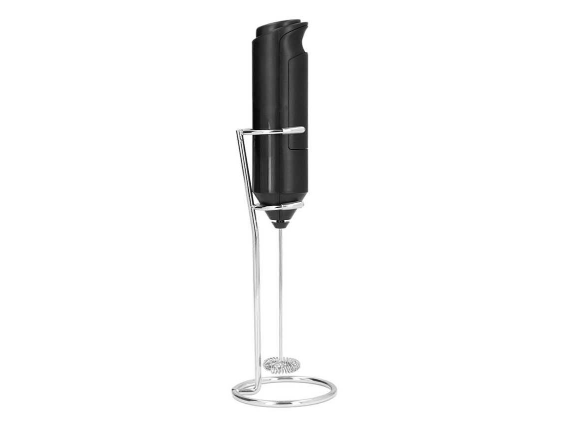 Espumador Elétrico de Leite, Portátil, Aço Inoxidável, com Suporte, Silencioso, para Bebidas, Preto AQUAFORGE