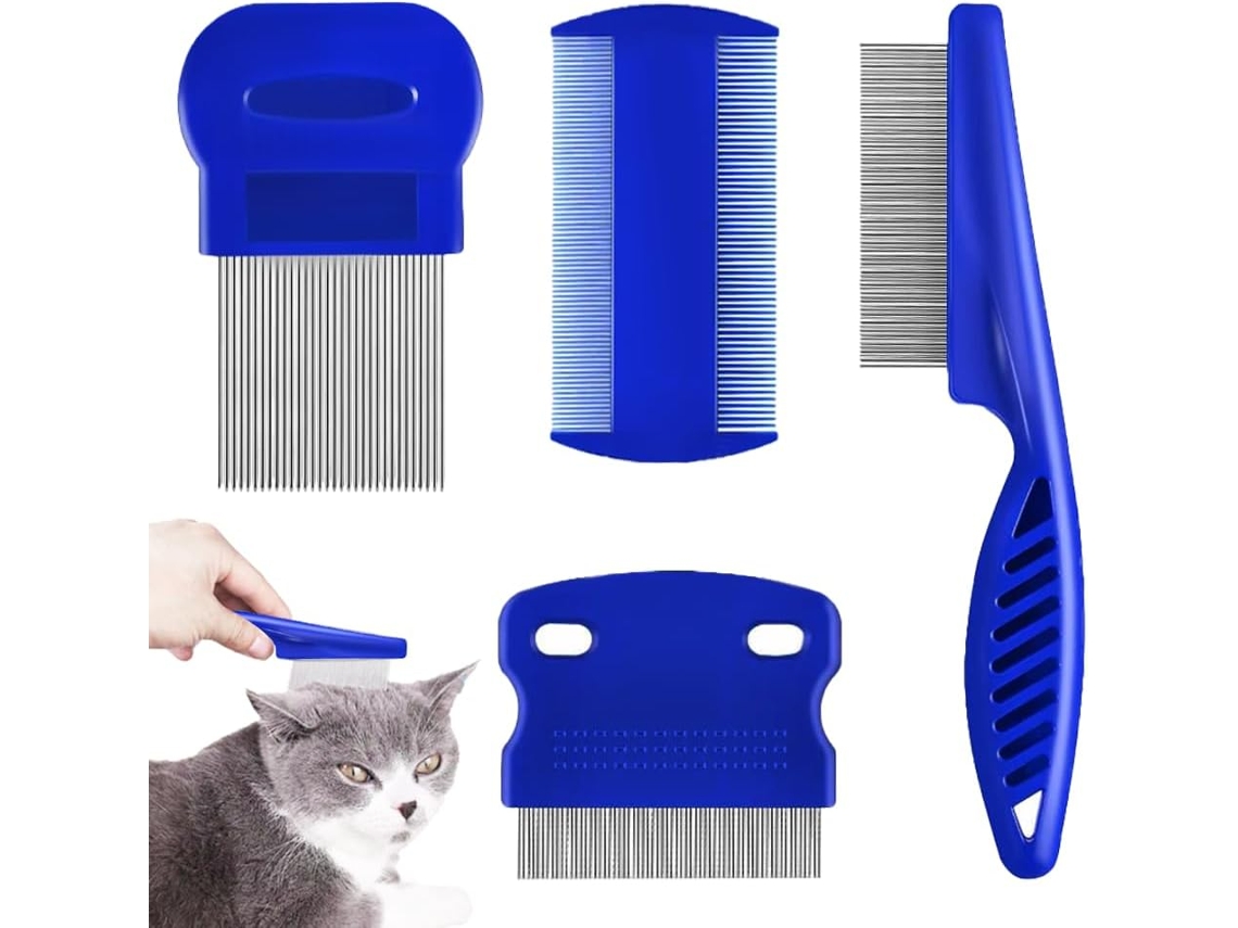 4 Pcs, Pente para Pulgas, Escova Anti chips para Gatos e Cães ZYBLSSBB