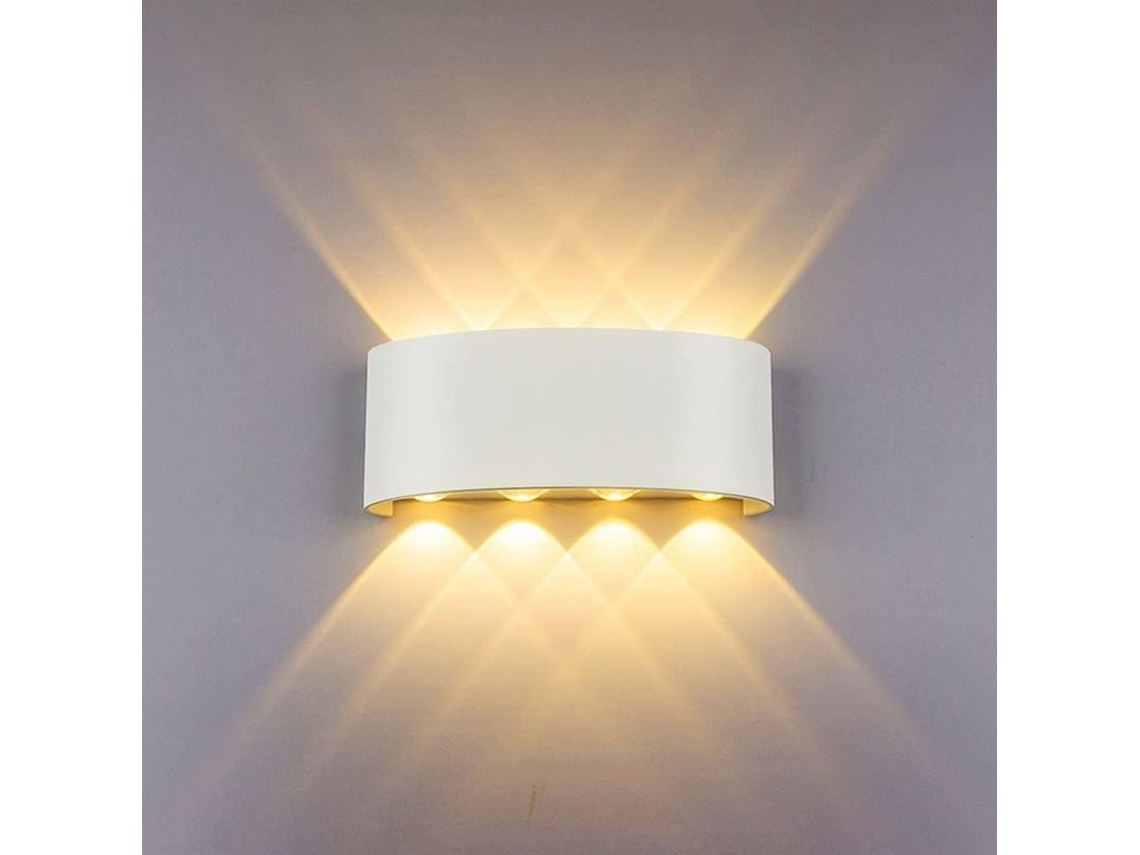 Lâmpada De Parede Led Moderna 8w Alumínio Impermeável Ip65 Foco Branco Quente Aplique De Parede