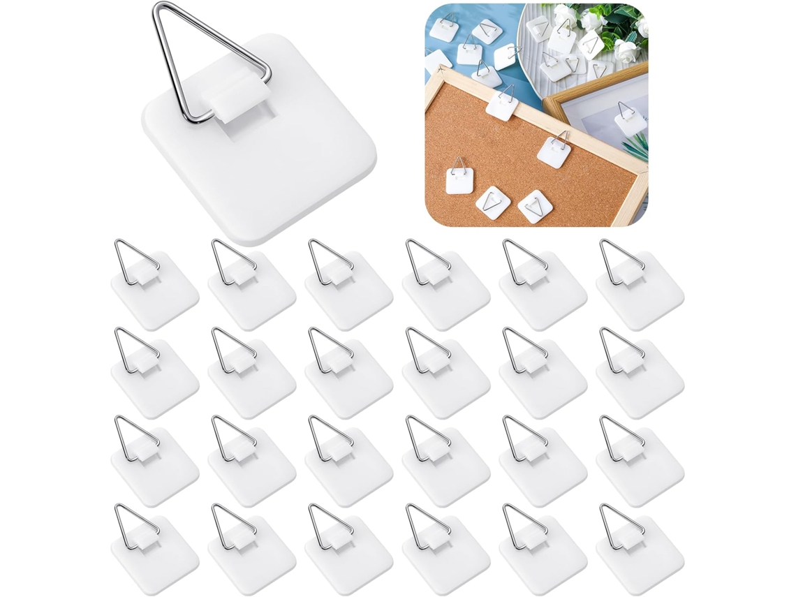 25 Unidades De Suportes Autoadesivos Para Quadros Em Placa Espuma, Sem Necessidade Pregos, Plástico, Decoração Parede, Fotos E Ou -aquaforge