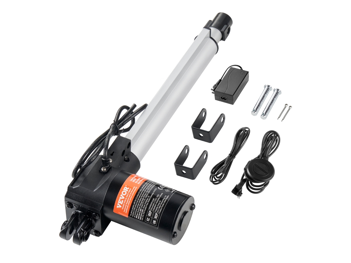 Kit de Atuador Linear VEVOR 24V 10 Polegadas 0 98/S 220Lbs/1000N com Proteção Ip44