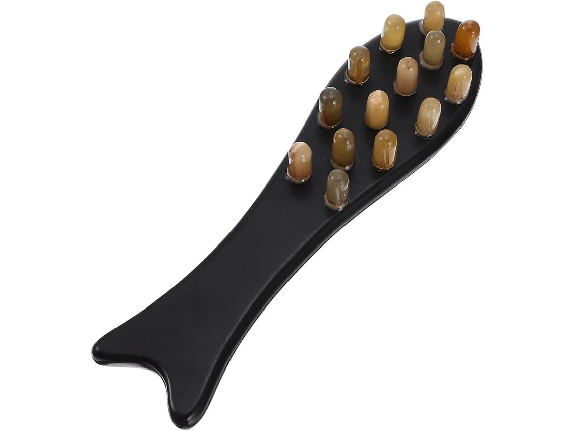 Pacote De Pente De Chifre Para Massagem Na Cabeça, Ferramentas Para Cuidados Com O Cabelo Gua Sha, Preto Jinyubo Store