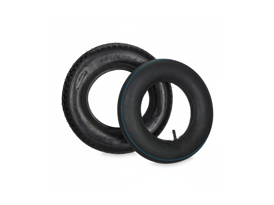 Relaxdays Roda De Carrinho De Mão Com Câmara De Ar, Pneu Sobresselente, 4.00-8", Para Carrinho De Mão, Até 150kg, Preto
