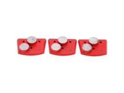 3 Peças Discos De Lixa Diamantada Trapézio Vermelho 30 Grosso 2 Dentes Cilíndricos Para Polimento De Concreto