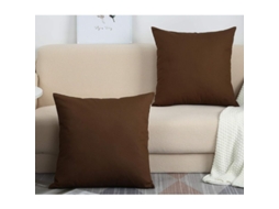 2 Capas De Travesseiro De Linho De Algodão 100% Feitas À Mão, 18''x18'', Café