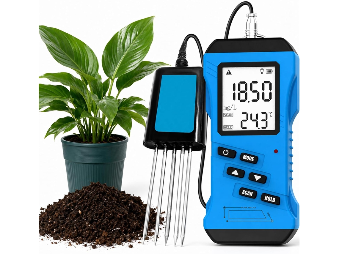 Analisador De Solo Digital 7em 1, Medidor Npk, Ph, Umidade E Fertilidade | Testa Nitrogênio, Fósforo, Potássio