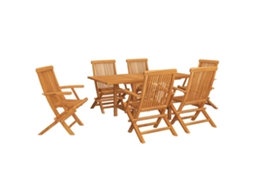 Conjunto de Jantar de 7 para Jardim Madeira de Teca Maciça MAISON EXCLUSIVE