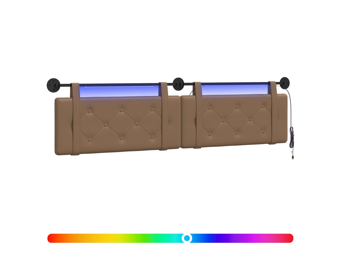 Conjunto 1 Cabeceira Vidaxl Castanho Couro Sintético (210 X 55 X 5 Cm)