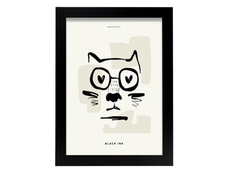 Póster Artemante NACNIC Pop. O gato adora ilustrações artísticas modernas para decoração de interiores.