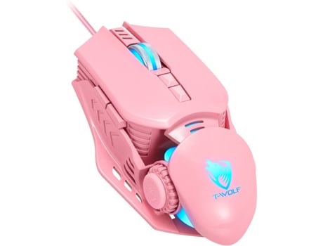 Rato Gaming T-WOLF G530 (Ótico - 6400 dpi - Rosa)