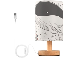 Abajur De Mesa Em Formato Baleia, Luminária De Mesa Com Porta Usb, Luz Noturna Para Quarto De Bebê Casa Campo