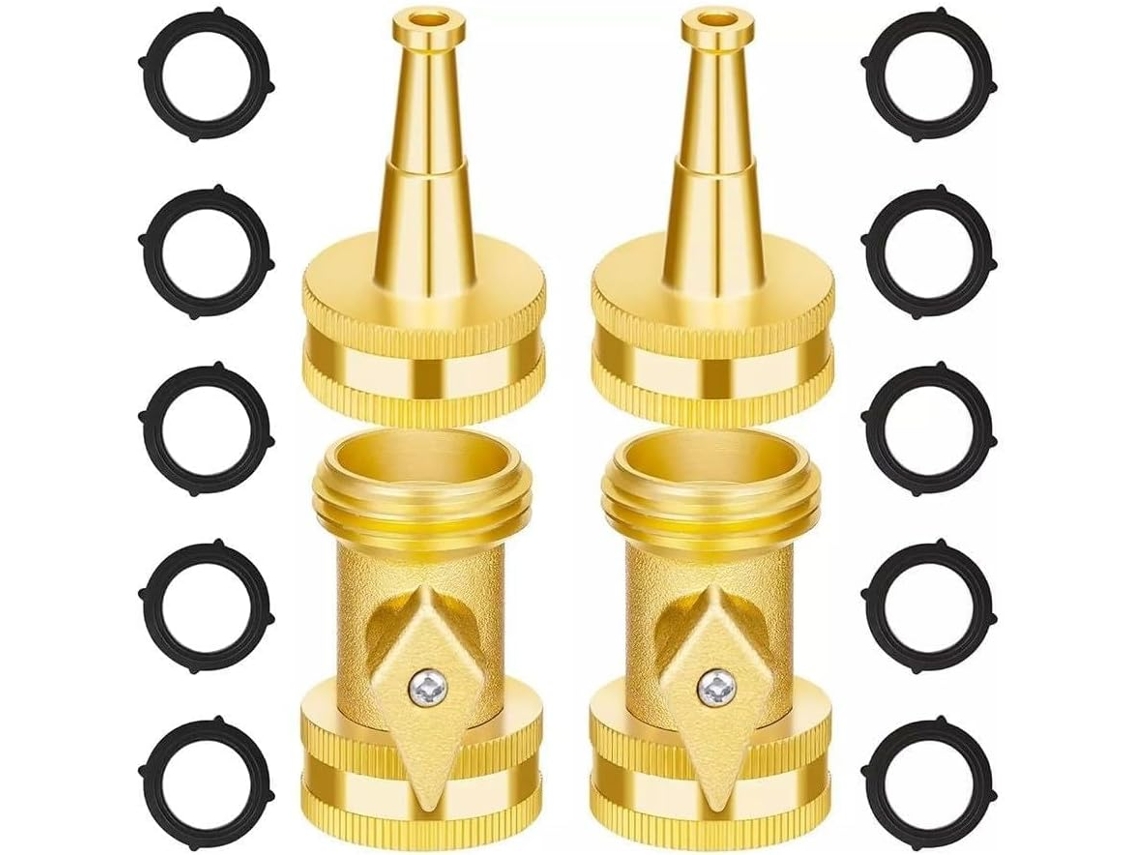 Conjunto De 4 Bicos Latão Para Mangueira Jardim Com Válvulas
