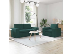 Vidaxl Conjunto De Sofás 2 Unid. Verde Escuro Tecido