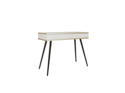 Penteadeira, Branco, Pernas Pretas, 102 X 79 X 50 Cm 3E 3XE LIVING.COM