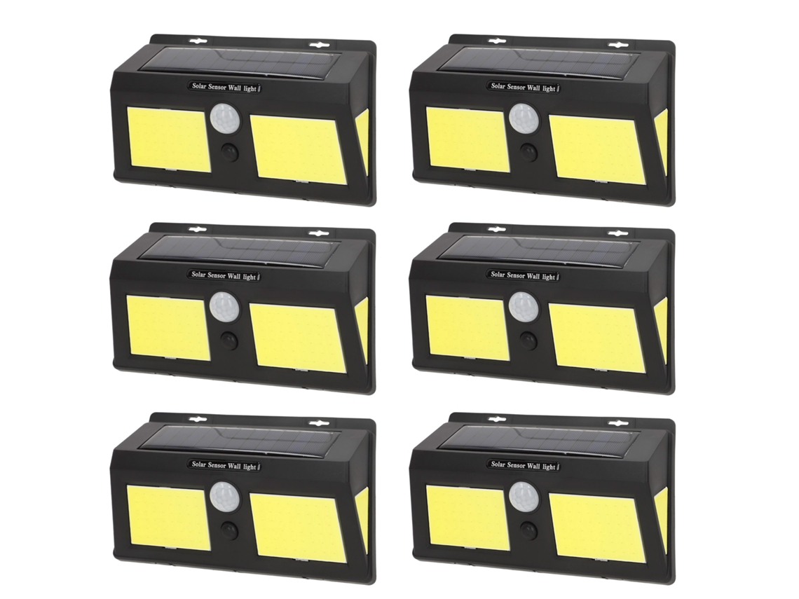 Aktive Conjunto de 6 luminárias solares LED com sensor de movimento e 3 modos de luz