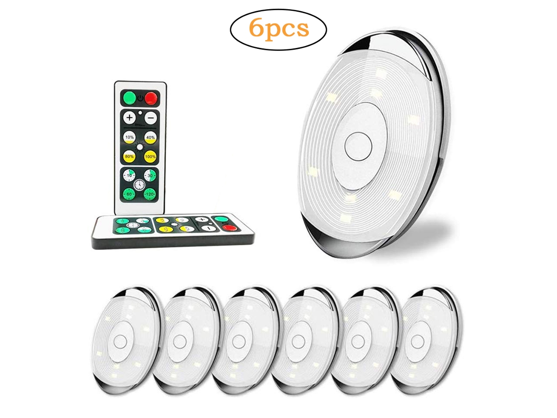 Rebe-luz Led Embutida Sem Fio Operada Por Bateria Com Controle Remoto Para Armários