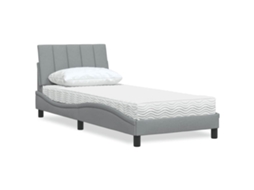 Vidaxl Cama Com Colchão Hanko 80x200 Cm Tecido Cinzento-claro