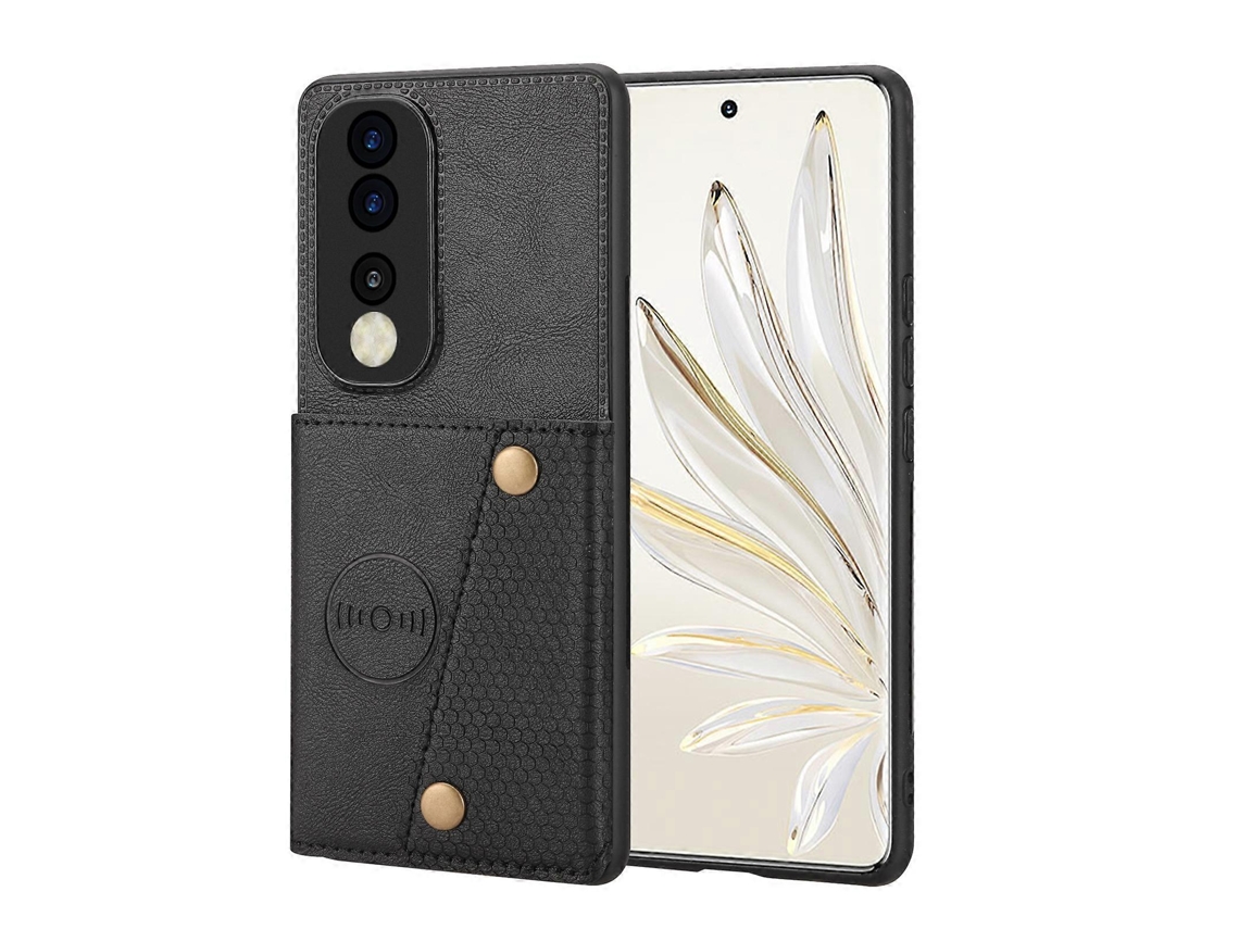 Capa Magnética Para Celular Honor 90 Com Compartimentos Para Cartões E Fecho Duplo.