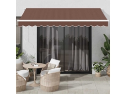 Vidaxl Toldo Retrátil Manual Com Luzes Led 350x250 Cm Castanho