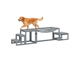 Equipamento Para Treinamento De Agilidade Canina, Kit De Agilidade Canina De 3 Peças Em Madeira Maciça, Cinza