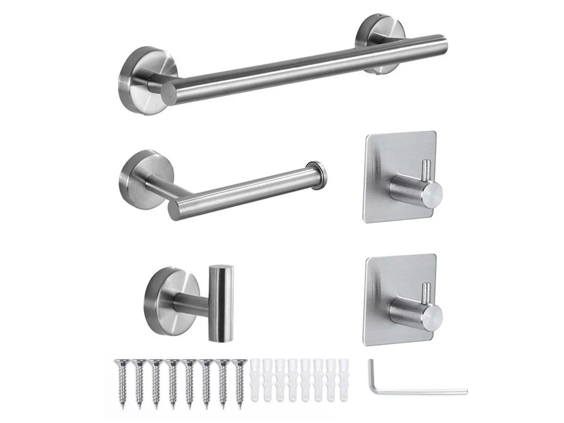 Conjunto 5 Peças Acessórios Banheiro Aço Inoxidável 304 S/MARCA
