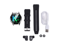 Relógio Inteligente 2 em 1 com Fones de Ouvido Bluetooth, IP67, NFC, Previsão do Tempo para Android 4.4+