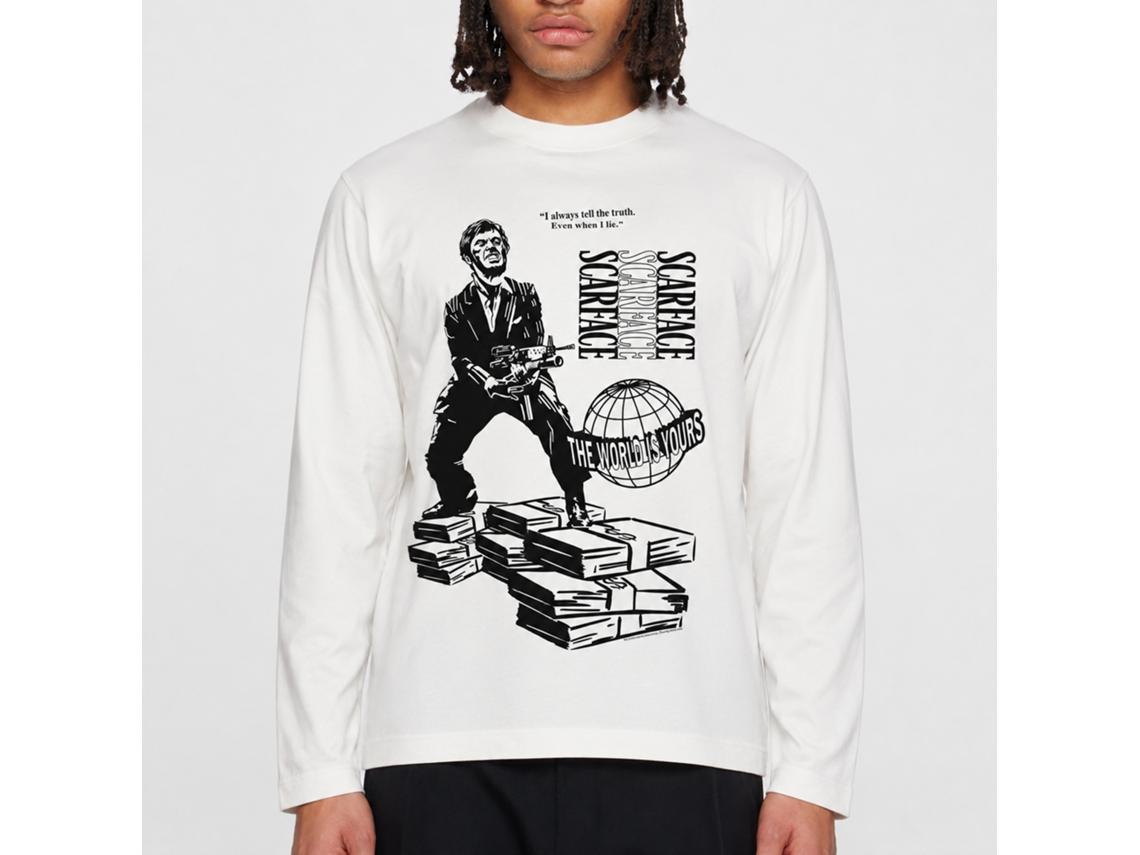 Rockinstone Scarface Movie Tonyonmoney White Adult T-shirt Size:xxl