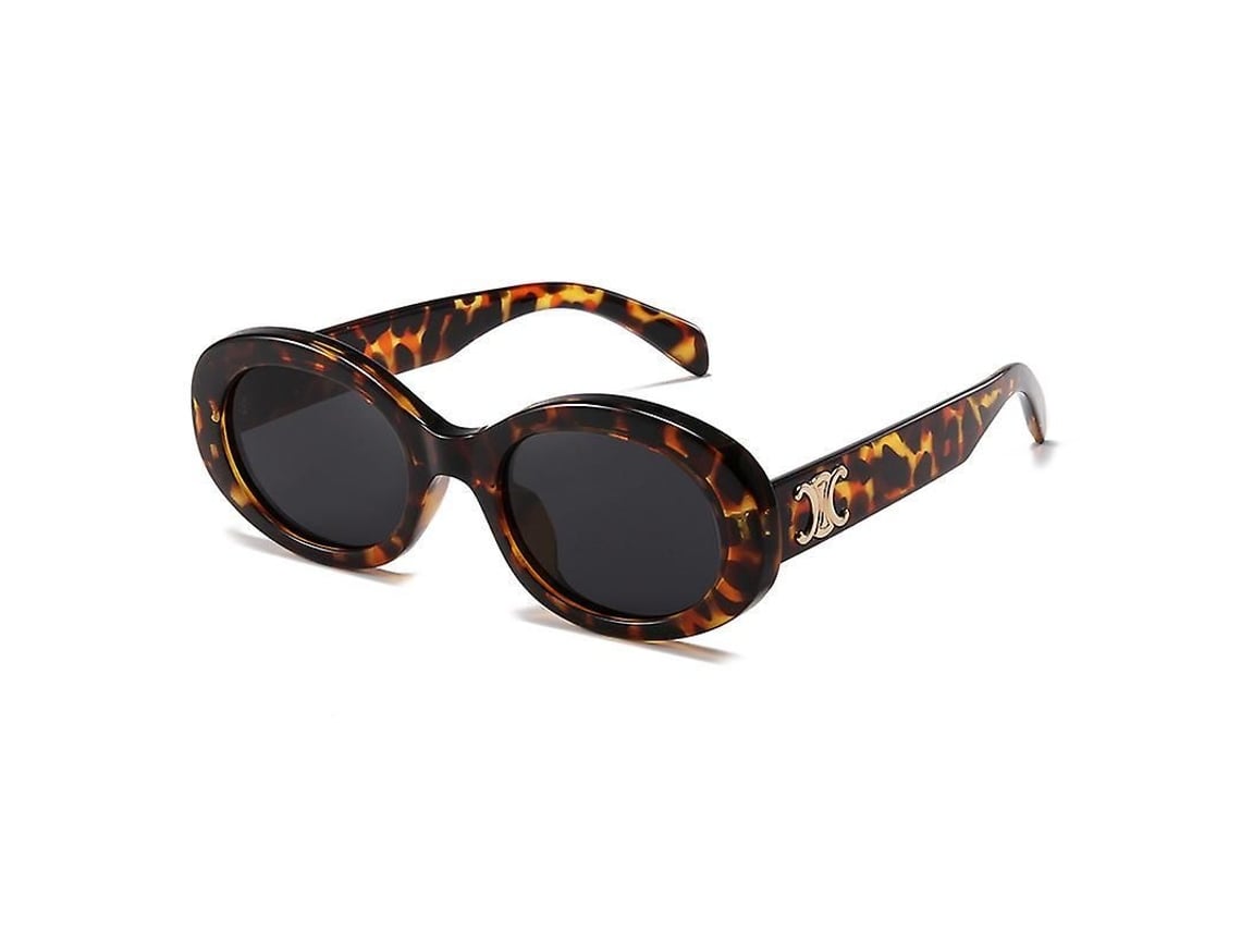 2026 gafas de Sol Celinn Selin Ovaladas com Logotipo Dourado Uv400 para Proteção Solar Moda