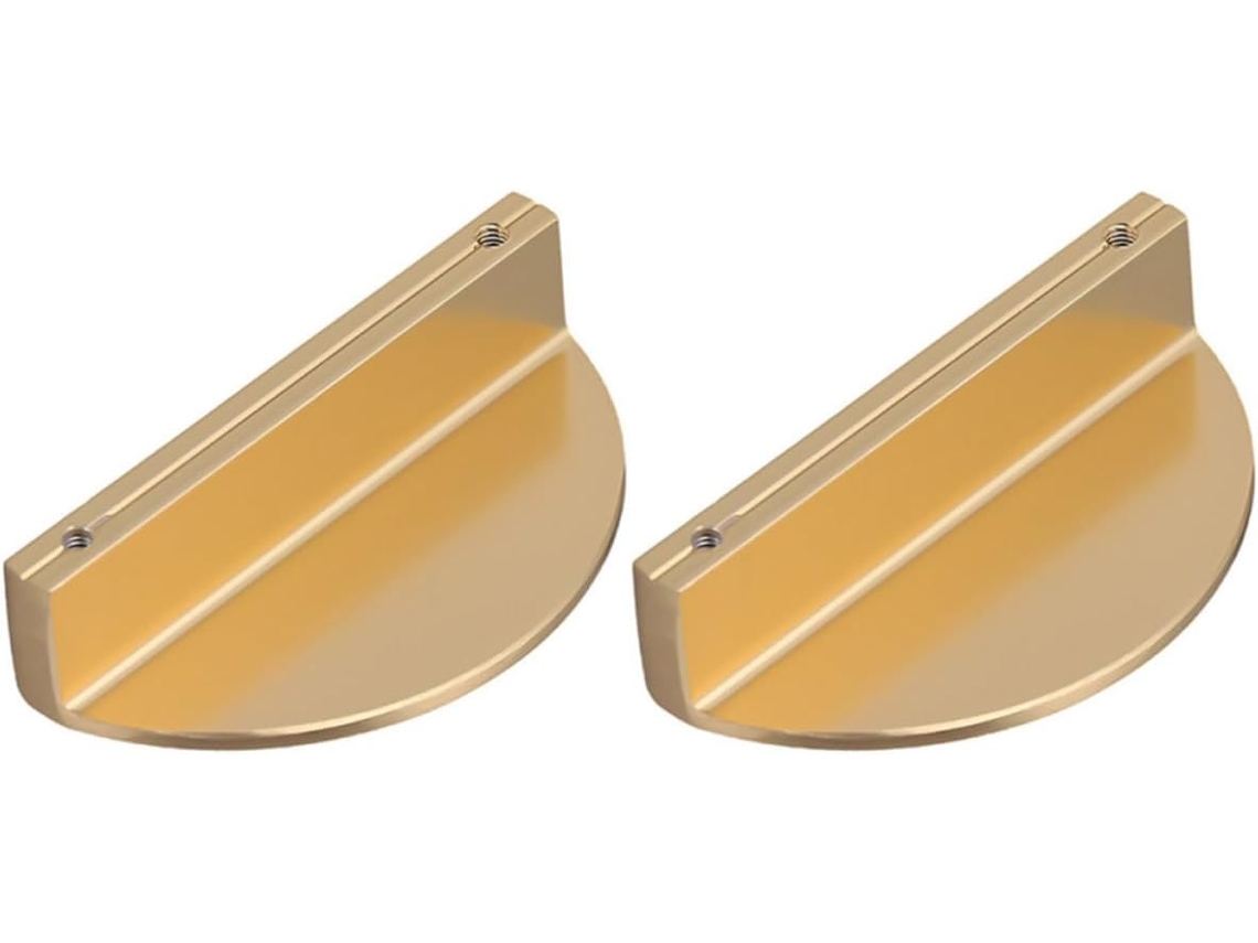 Puxadores Semicirculares Yarnow Em Alumínio Dourado Para Armários E Closets, 2 Peças, Espaçamento Entre Furos De 64mm