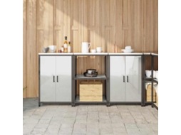 Vidaxl Conjunto De Armazenamento De Cozinha Hattem 3 Pcs Prateado