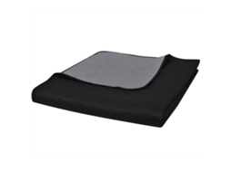 Conjunto 1 Colcha Vidaxl Preto Algodão (240 X 220 Cm)