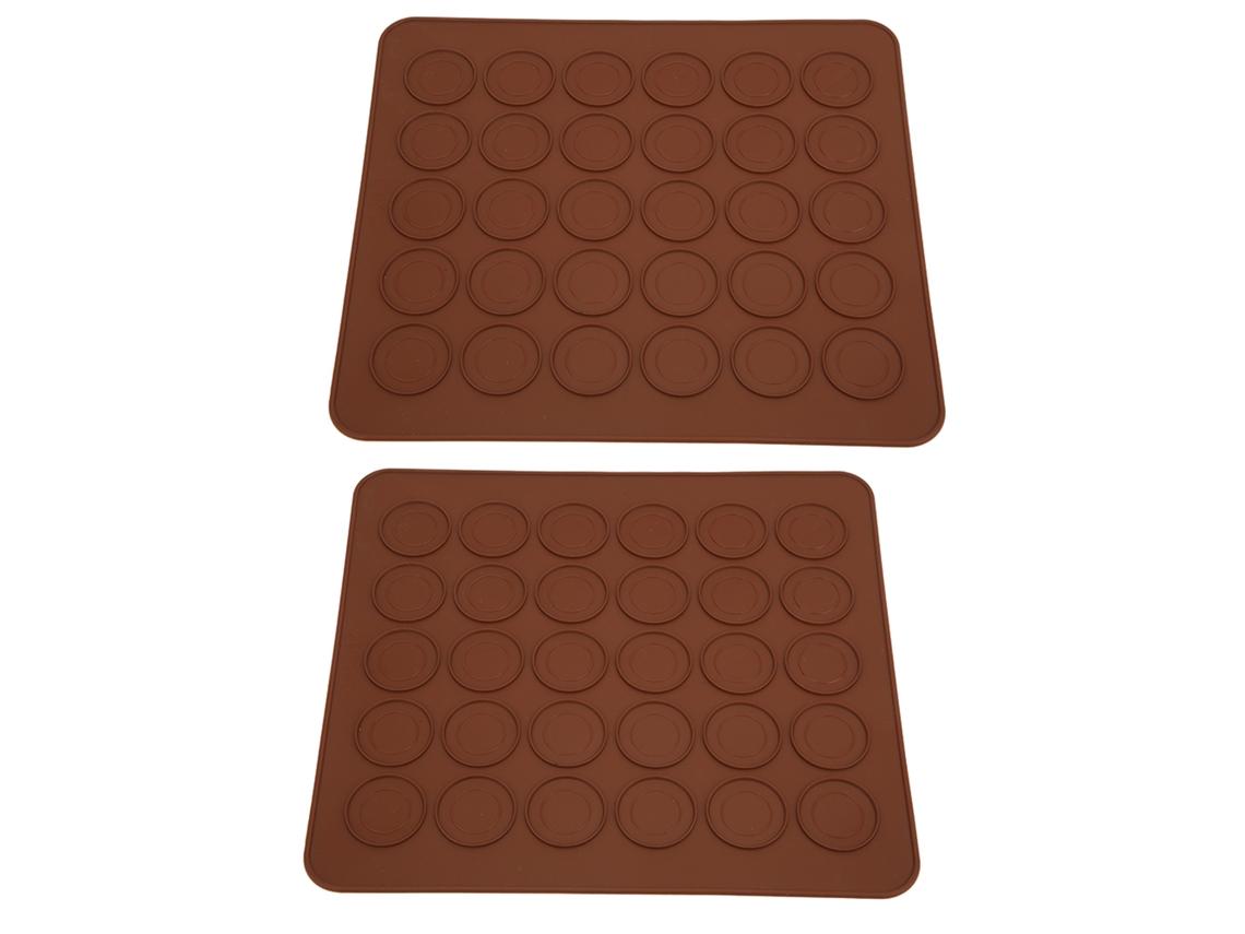 2 Peças De Tapete De Silicone Para Macarons Com 30 Compartimentos Antiaderente - Ferramenta De Cozinha Para Assar