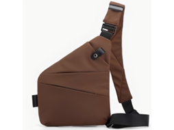 Mala Tiracolo Senhora - Bolsa Crossbody Mulher - Alça Ajustável - Tecido Oxford - Castanho Café
