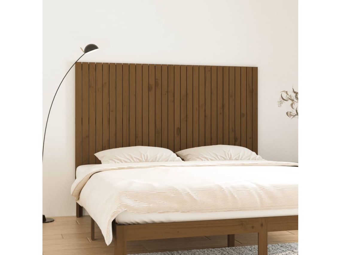 Vidaxl Cabeceira De Parede 185x3x110 Cm Pinho Maciço Castanho-mel