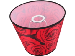 Luminária Pequena, Cilíndrica, Revestida em Tecido de Linho Vermelho Antirreflexo, Compatível com Luminárias de Mesa e de Cabeceira. SFUSHOS