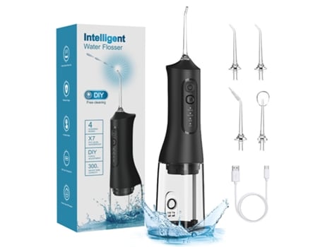 Irrigador oral elétrico portátil de 4 modos, de longa duração e limpeza profunda, modelo QTL6, preto, Baykar